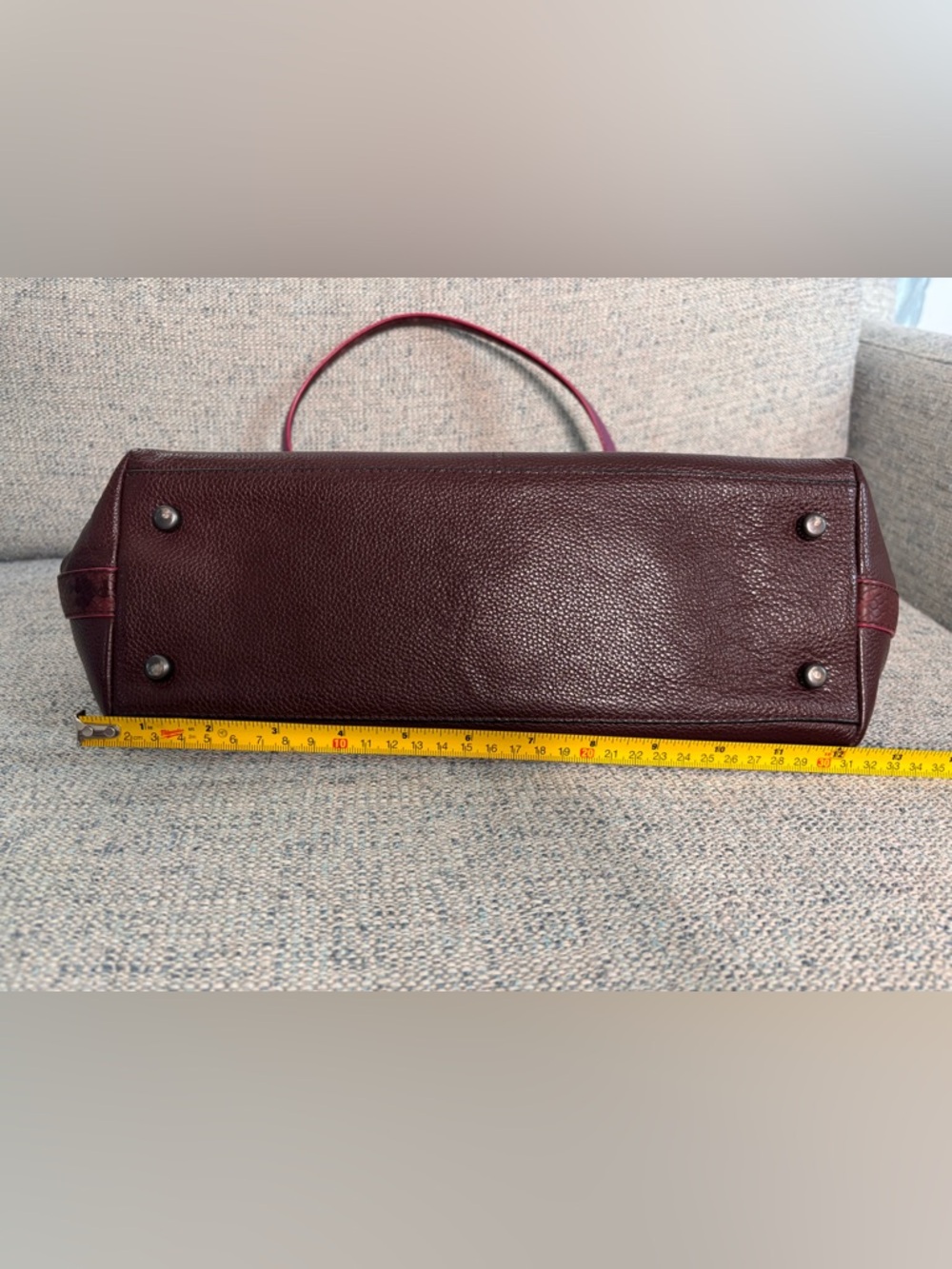 Coach Tyler Leather Tote Burgundy w/Purple/Snake Details, Crossbody Strap - Picture 11 of 16